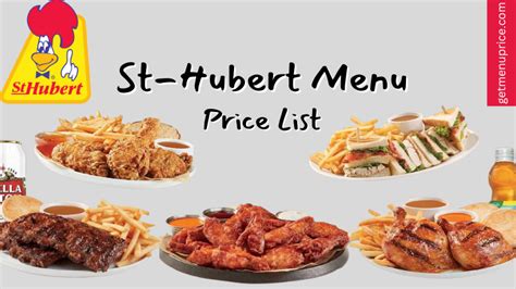 st hubert's restaurant menu.